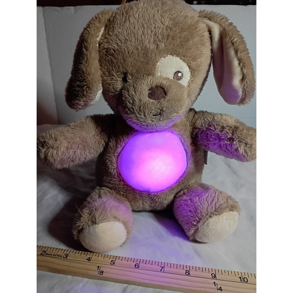 Dreamgro Lullaby Light Up Puppy Dog Plush Tan Brown Musical Soothing Toy 10 inch